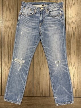 Frye Joni Kick Mid-Rise Bootcut Jeans Size 26 Medium Wash Distressed Cropped